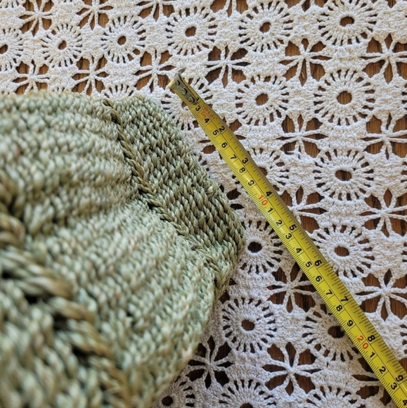 Boho Green Woven Fiber Shoulder Bag Tote Womens - Picture 11 of 12